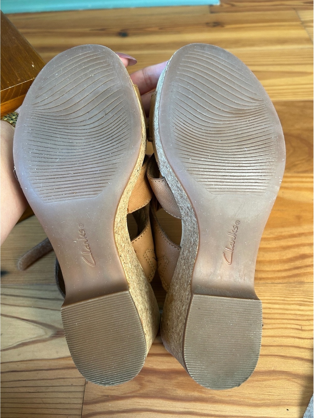 Clark’s Giselle Beach Leather Slingback Wedges Women’s Size 8.5 - Picture 9 of 9